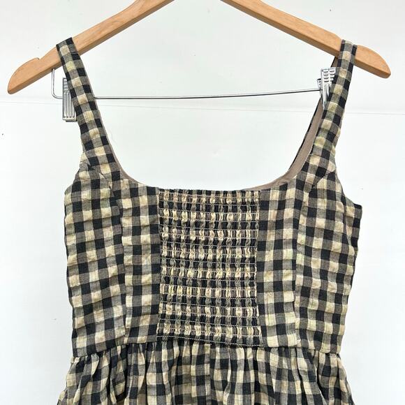 Princess Polly Cartmel Brown Black Check Gingham Maxi Dress 2 Romantic Prairie - Picture 8 of 10